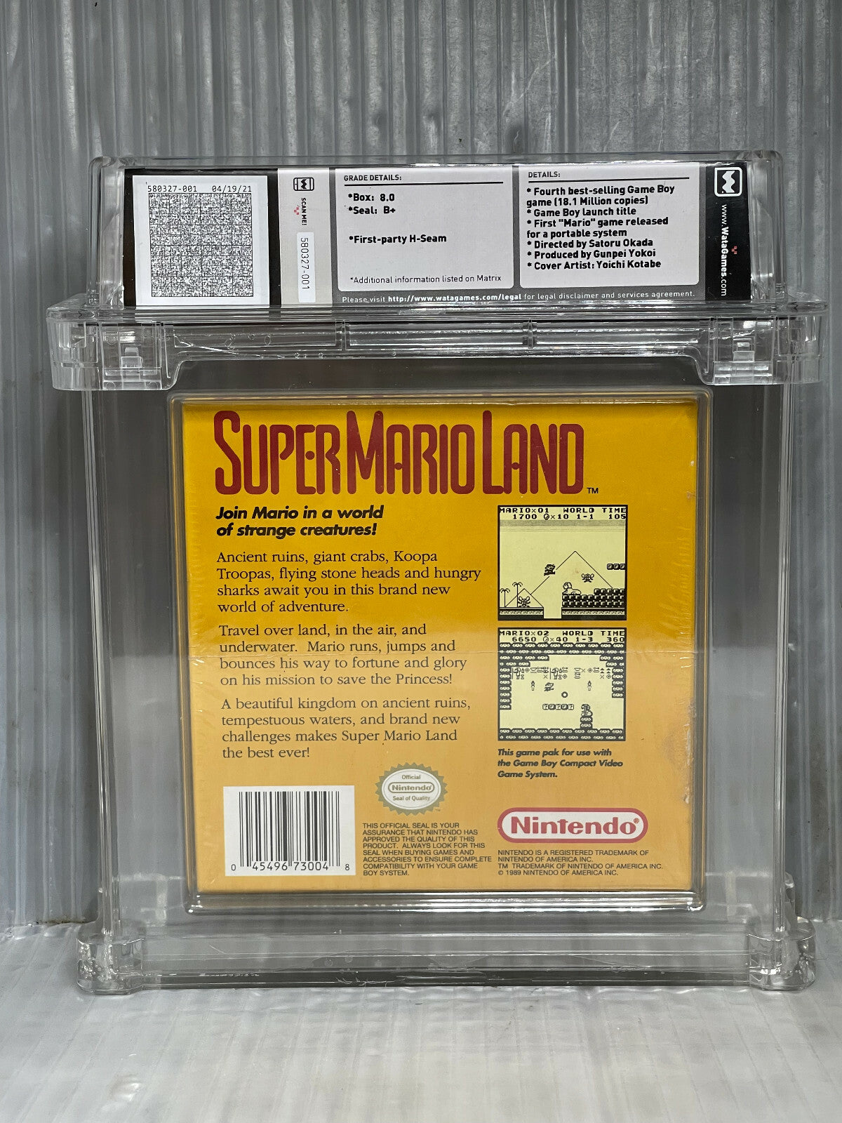 1989 Nintendo Game Boy Super Mario Land WATA 8.0 B+1
