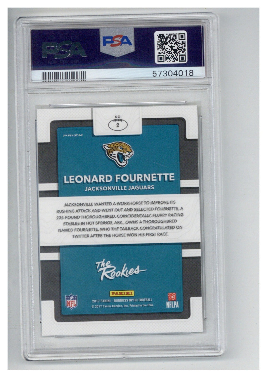 2017 Panini Donruss Optic the Rookies 2 Leonard Fournette PSA 91