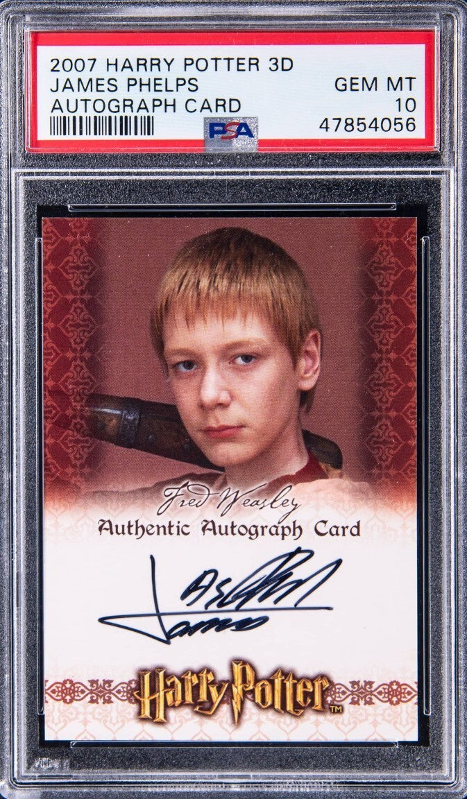 2007 Harry Potter Artbox 3D James Phelps Auto Autograph PSA 10 Gem Mint POP 10