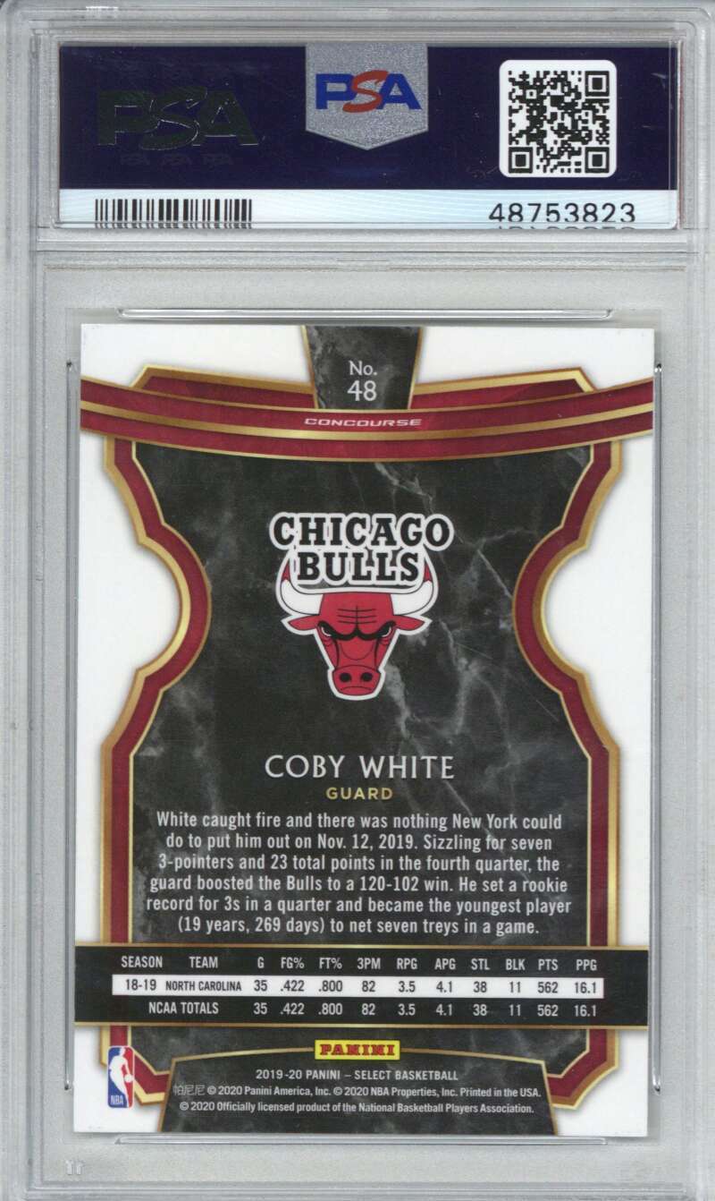 2019 Panini Select 48 Coby White PSA 8.51