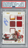 2020 Panini Absolute 221 Clyde Edwards Helaire Materials Autograph Five PSA 9 100