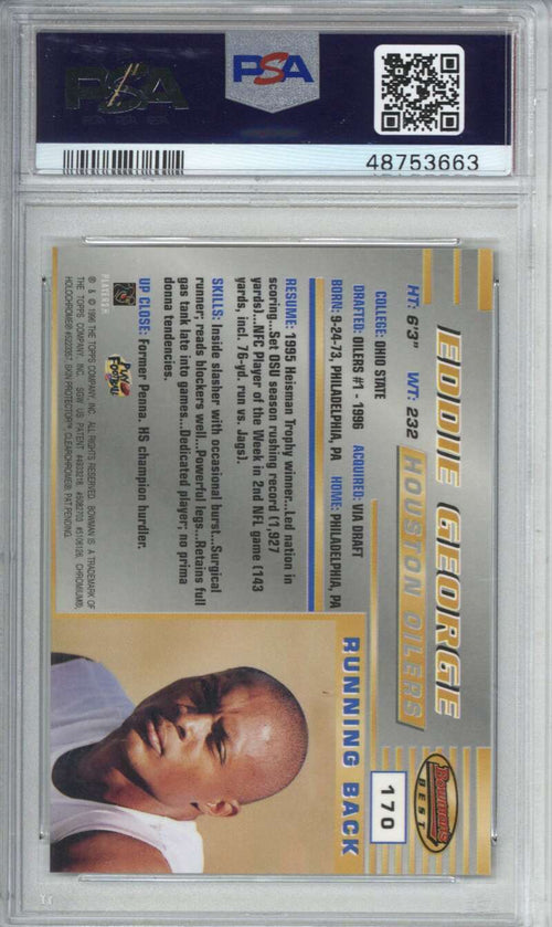 1996 Bowman's Best 170 Eddie George PSA 81