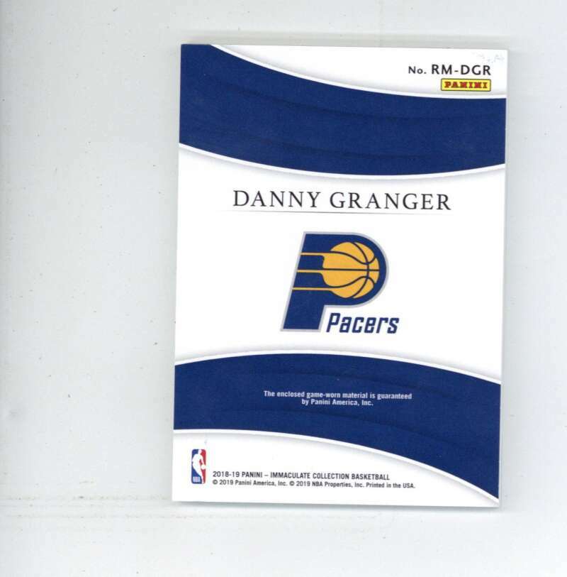 Danny Granger 2018 19 Panini Immaculate Collection /99 Patch Card 1