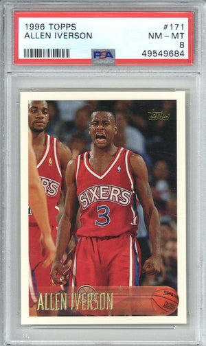 1996 Topps 171 Allen Iverson PSA 8