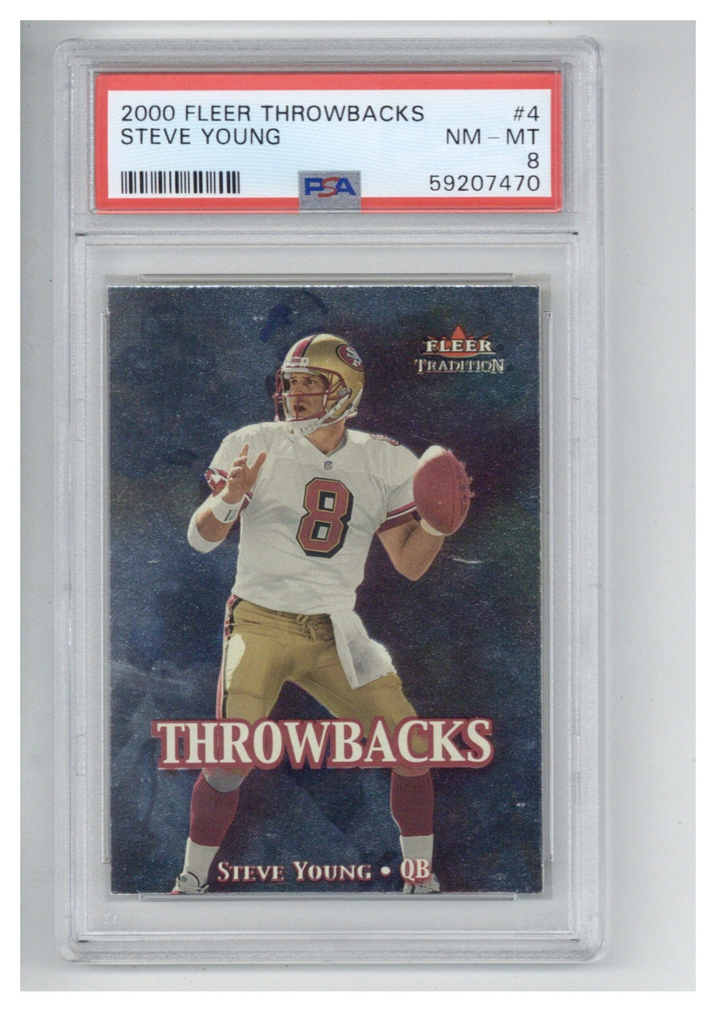 2000 Fleer Throwbacks 4 Steve Young PSA 80