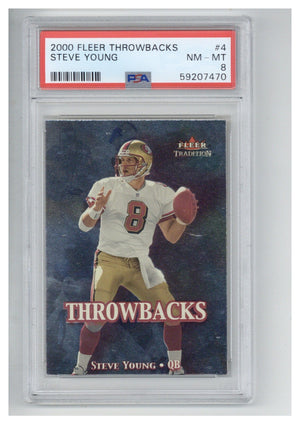 2000 Fleer Throwbacks 4 Steve Young PSA 8