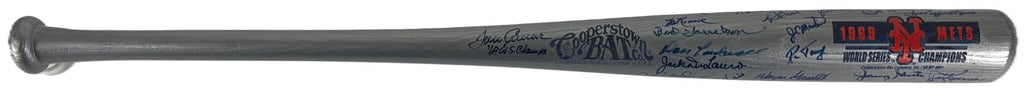 1969 NY Mets WS Champs Team Signed Baseball Bat Seaver Ryan Berra Beckett BAS1