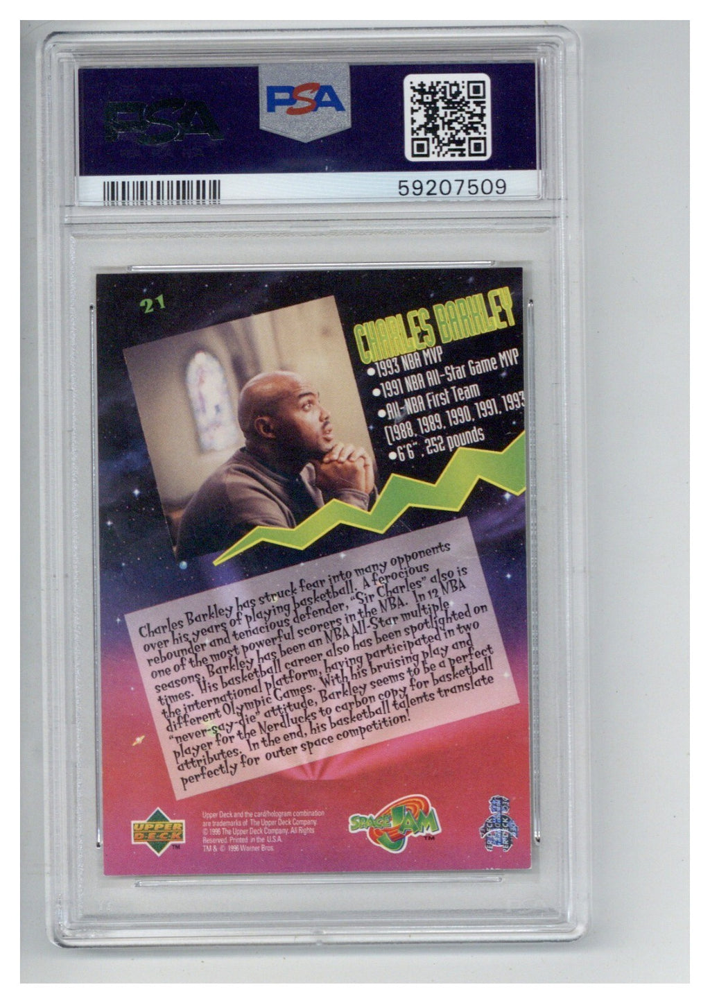 1996 Upper Deck Space Jam 21 Charles Barkley PSA 91