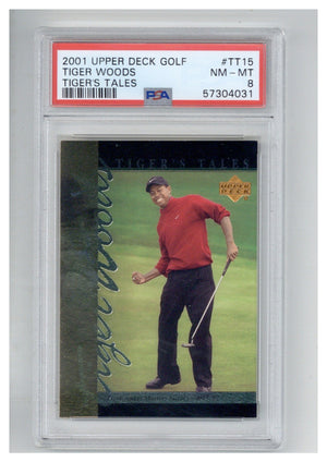 2001 Upper Deck Tiger's Tales TT15 Tiger Woods PSA 8