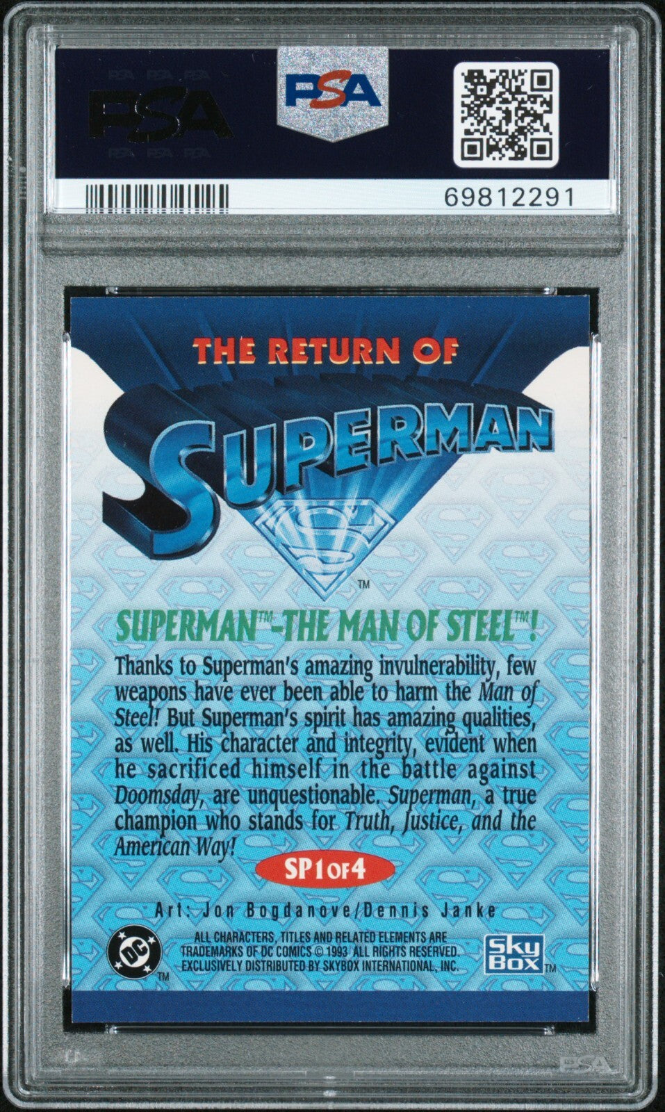 1993 Skybox the Return of Superman SP1 Superman Foil PSA 71