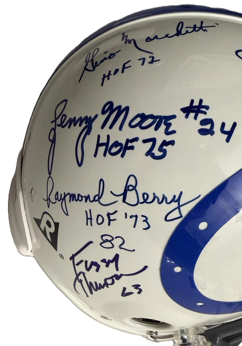 1958 Baltimore Colts NFL Champions Signed Stat Proline Helmet Unitas Moore GRAD3