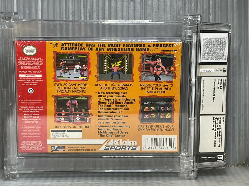 1999 Nintendo 64 WWF Attitude WATA 8.5 A+1