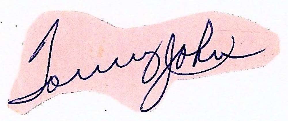 Tommy John Signed Autographed 1x2.5 Yankees Album Page Beckett BAS 0