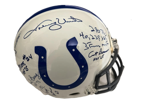 1958 Baltimore Colts NFL Champions Signed Stat Proline Helmet Unitas Moore GRAD0