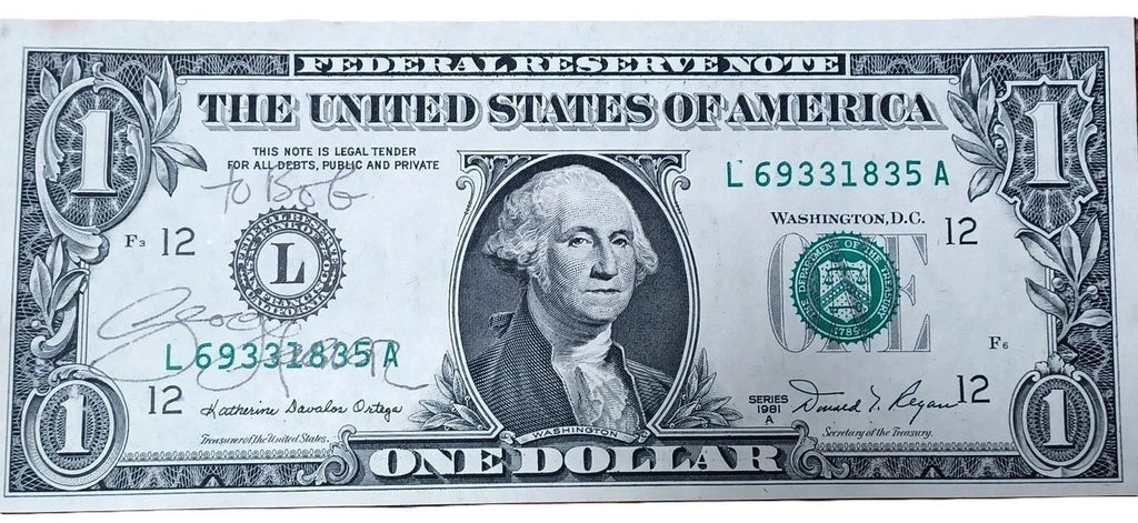The Beatles George Harrison Signed Auto US $1 Bill JSA0
