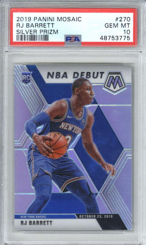 2019 Panini Mosaic 270 RJ Barrett Silver Prizm PSA 10