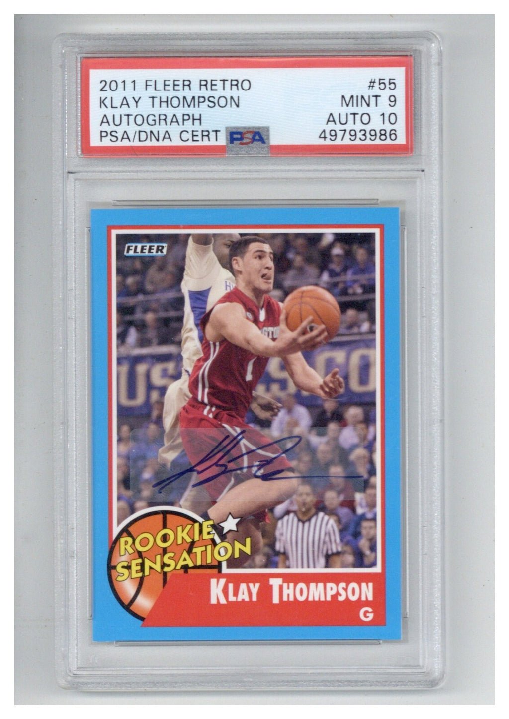 2011 Fleer Retro Klay Thompson Auto PSA 9 100
