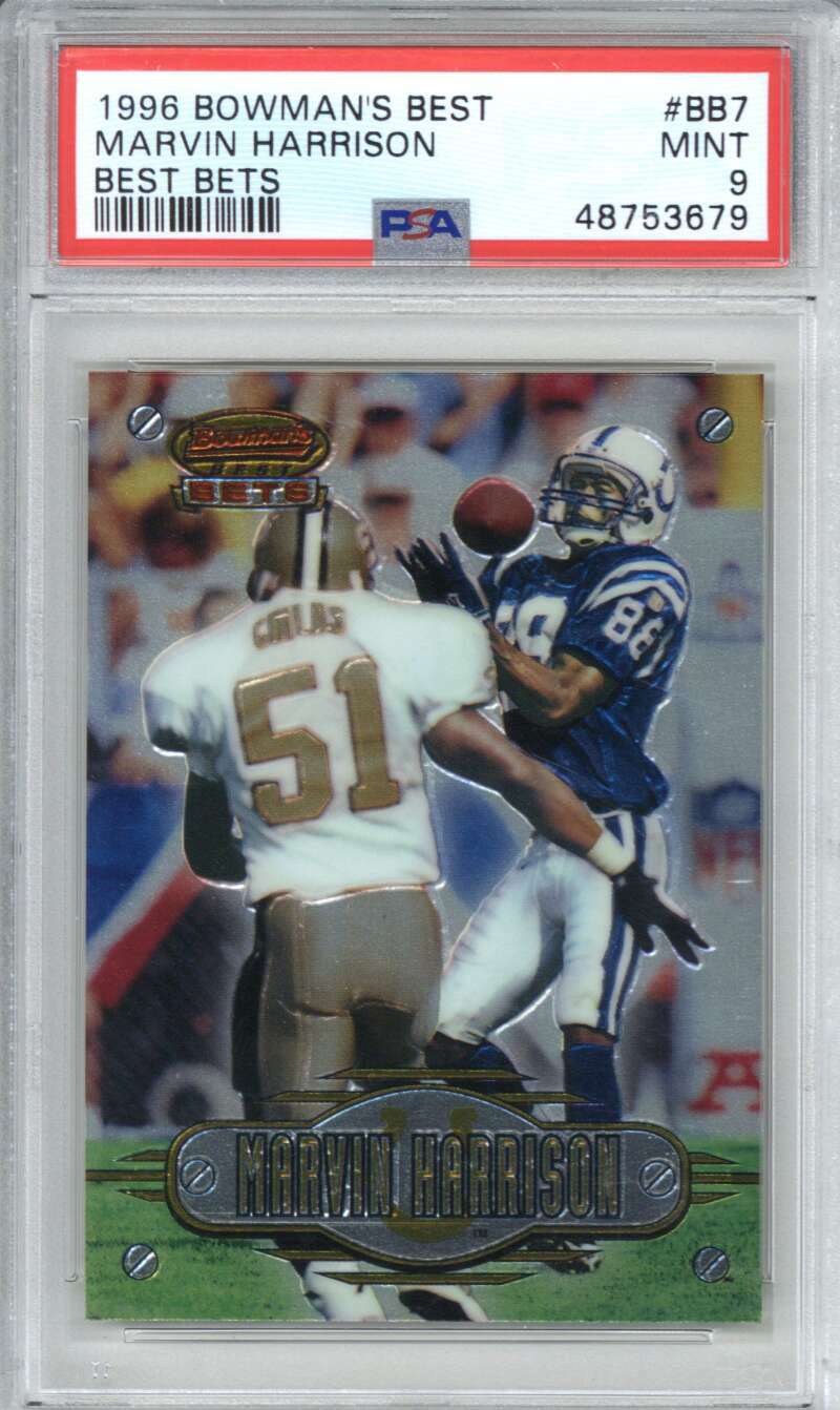 1996 Bowman's Best Best Bets BB7 Marvin Harrison PSA 90