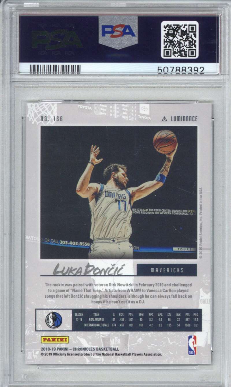 2018 Panini Chronicles 166 Luka Doncic PSA 9 1