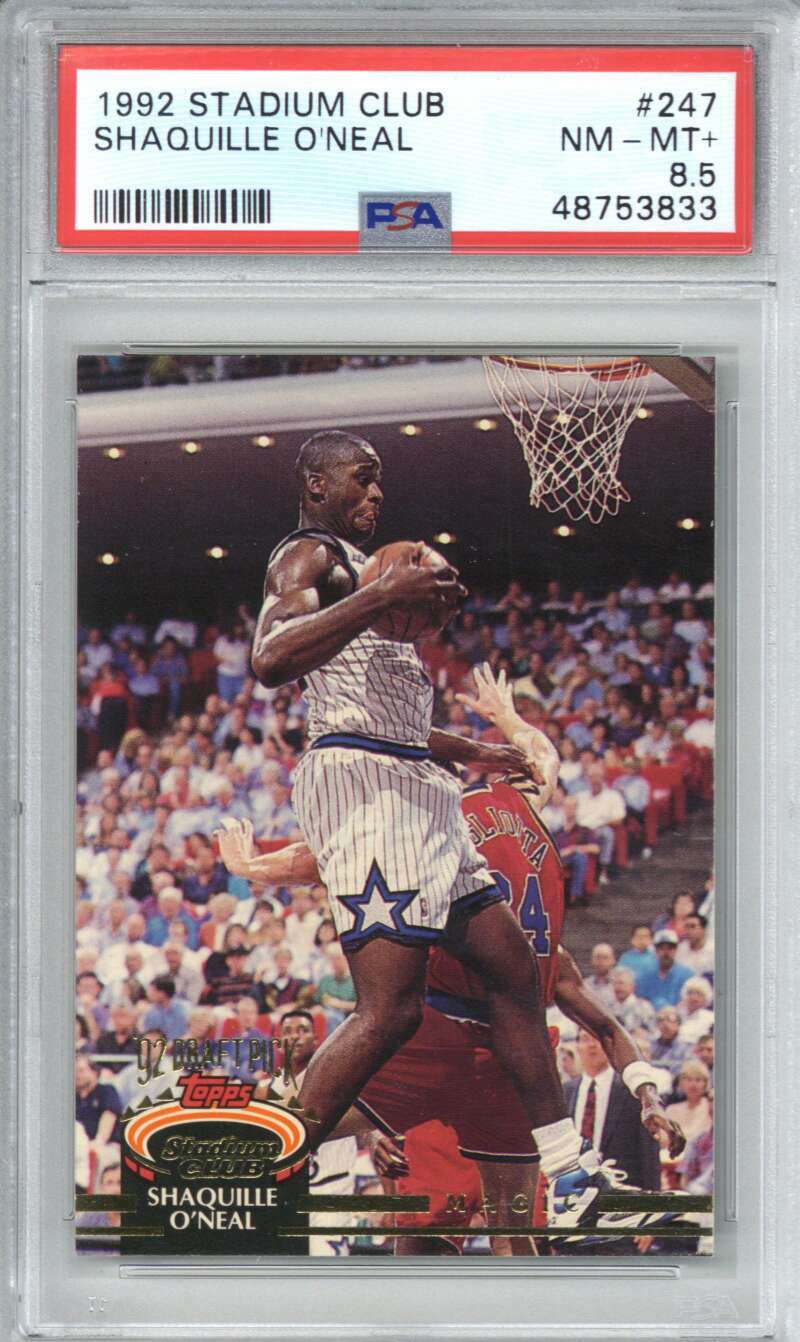 1992 Stadium Club 247 Shaquille O'Neal PSA 8.50