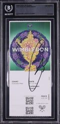 Carlos Alcaraz Signed Auto 2024 Wimbledon Final Ticket vs Djokovic Beckett BAS0