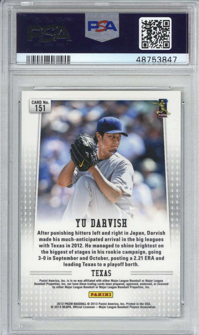 2012 Panini Prizm 151 YU Darvish PSA 91