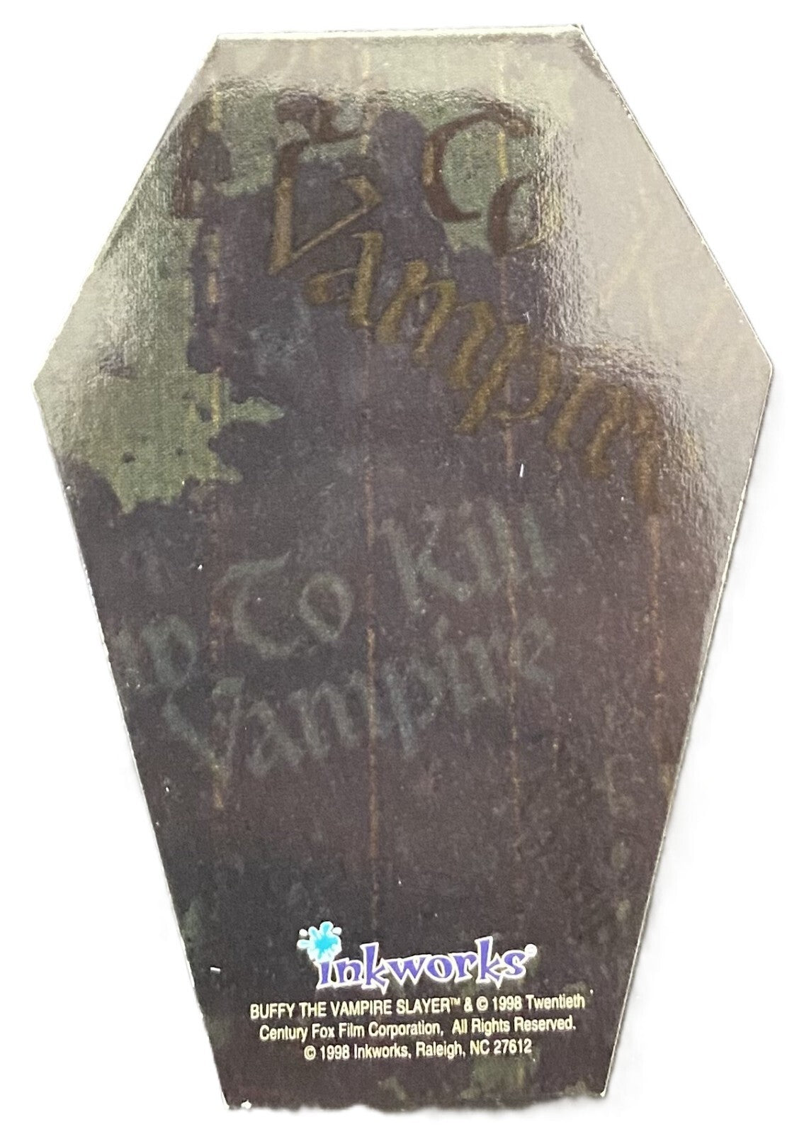 1998 Inkworks Buffy The Vampire Slayer Seas 1 How To Kill A Vampire COFFIN CARD1
