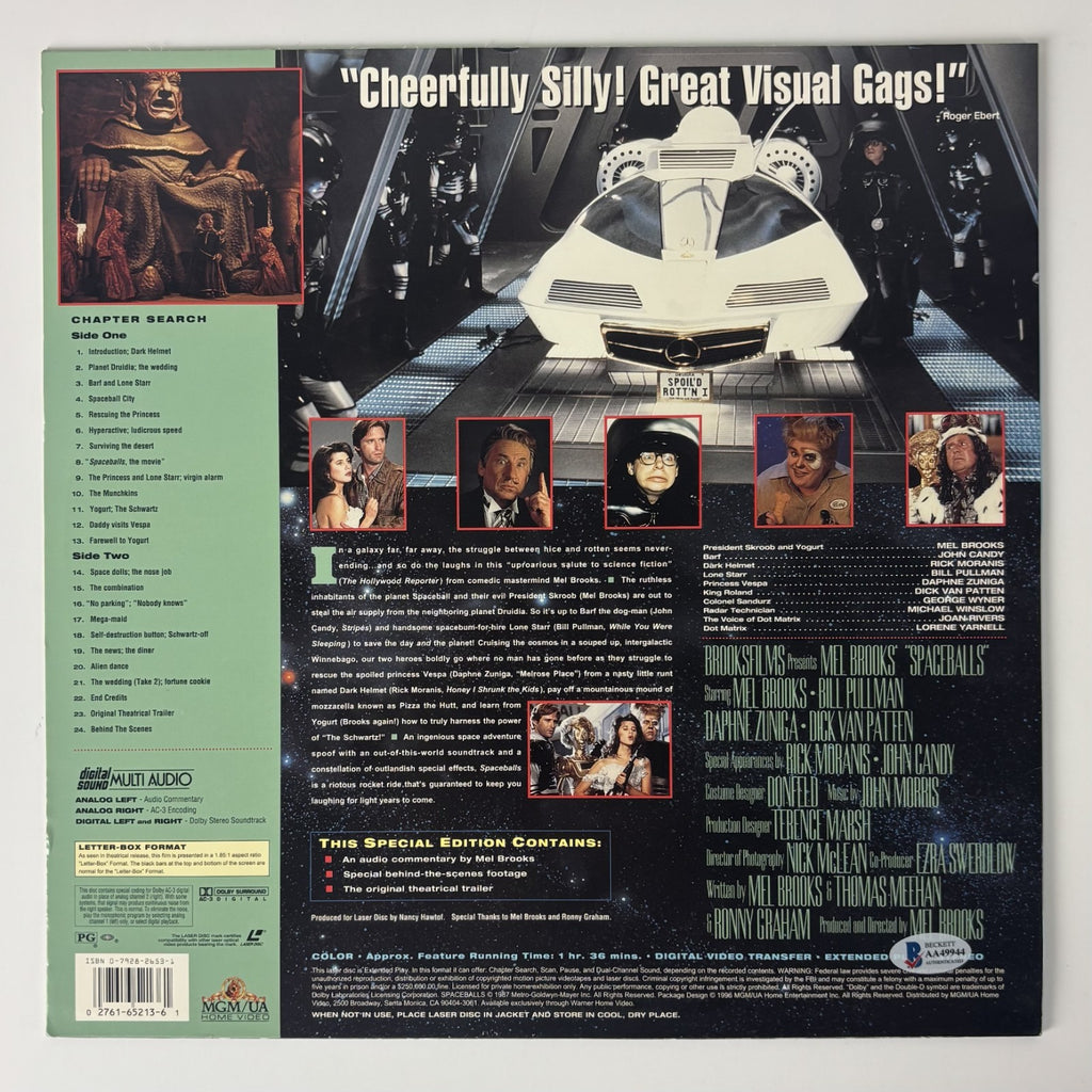 Mel Brooks Signed Spaceballs LaserDisc Record Beckett BAS COA1