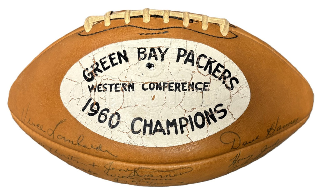 1960 Green Bay Packers Team Signed Auto Football Vince Lombardi Rookie PSA DNA0