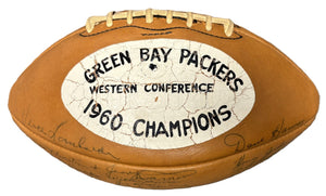 1960 Green Bay Packers Team Signed Auto Football Vince Lombardi Rookie PSA DNA