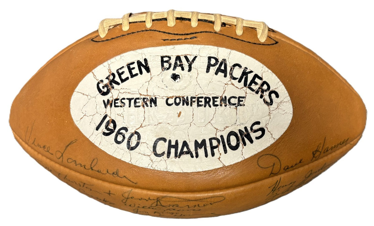 1960 Green Bay Packers Team Signed Auto Football Vince Lombardi Rookie PSA DNA0