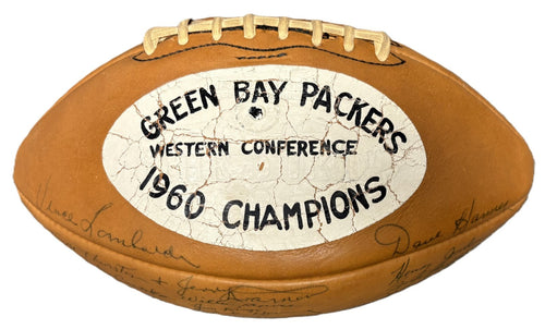 1960 Green Bay Packers Team Signed Auto Football Vince Lombardi Rookie PSA DNA0