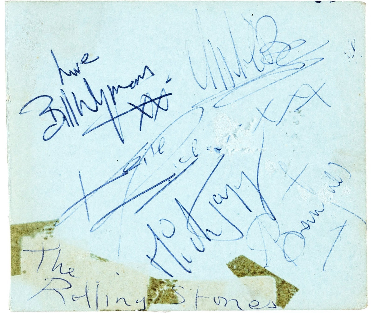 Rolling Stones Signed 4x5 Album Page Jagger Jones Richards +2 Beckett BAS LOA0