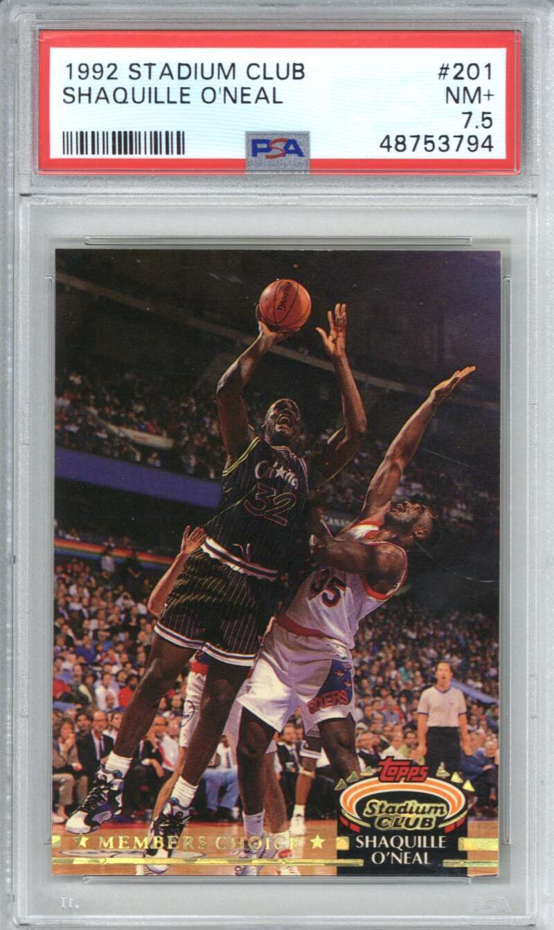 1992 Stadium Club 201 Shaquille O'Neal PSA 7.50