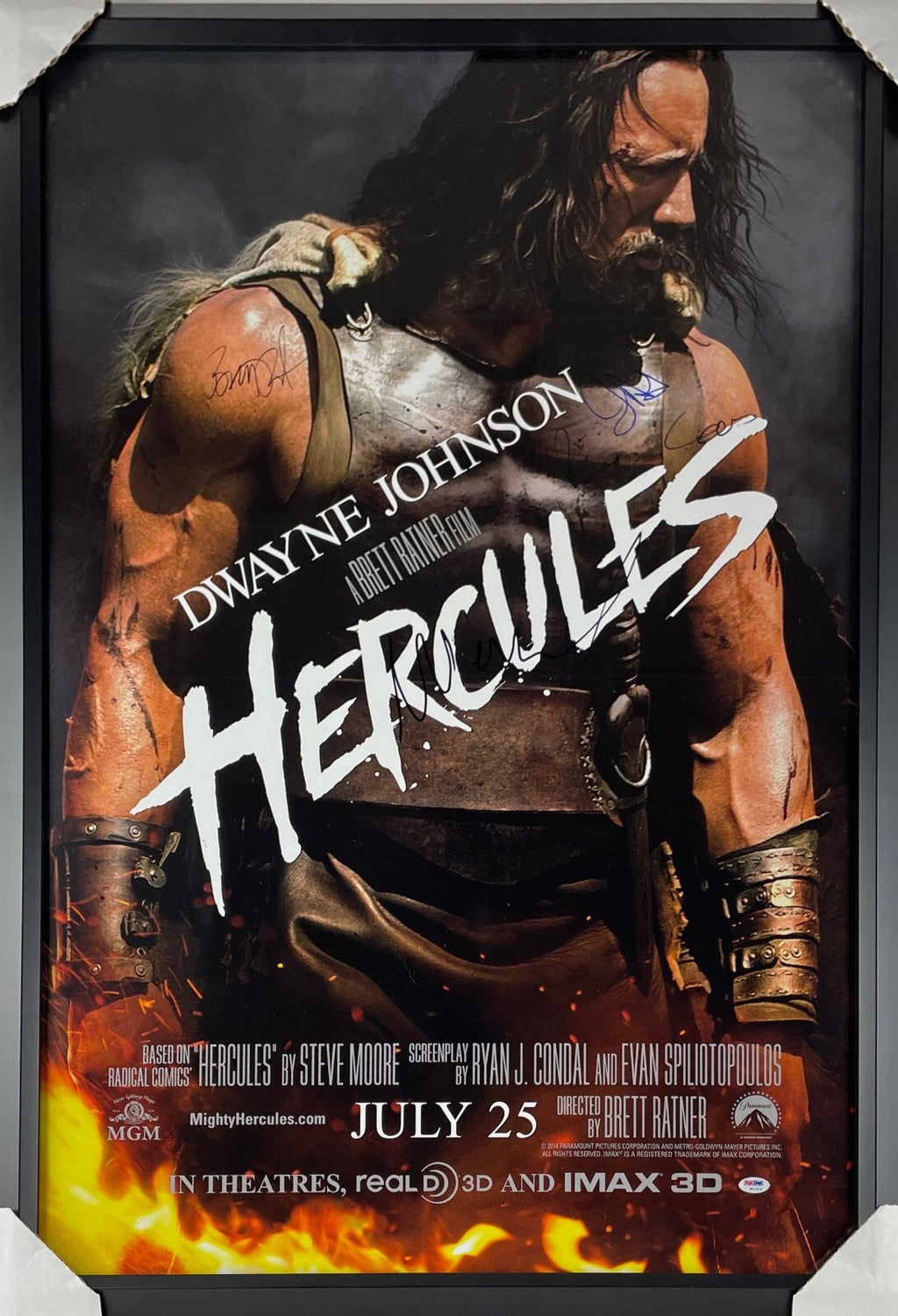 Hercules Cast Signed 27x42 Movie Poster McShane Sewell Ratner Shayk PSA/DNA0