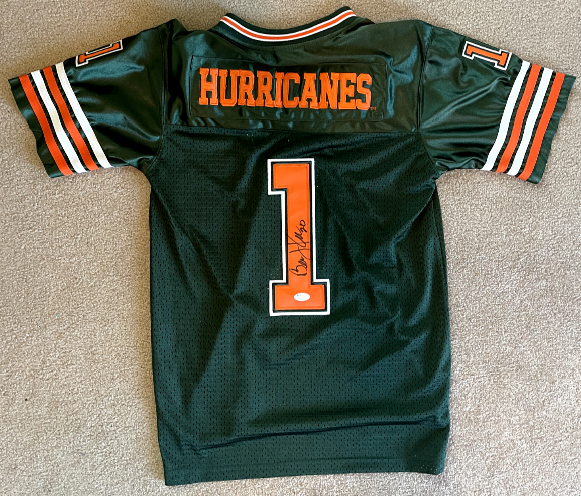 Bernie Kosar Signed Miami Hurricanes Kids Jersey JSA0
