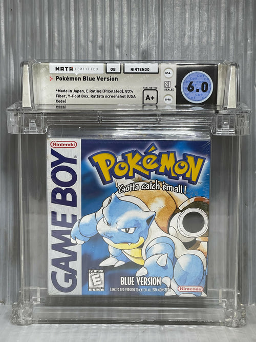 1998 Nintendo Game Boy Pokemon Blue WATA 6.0 A+0