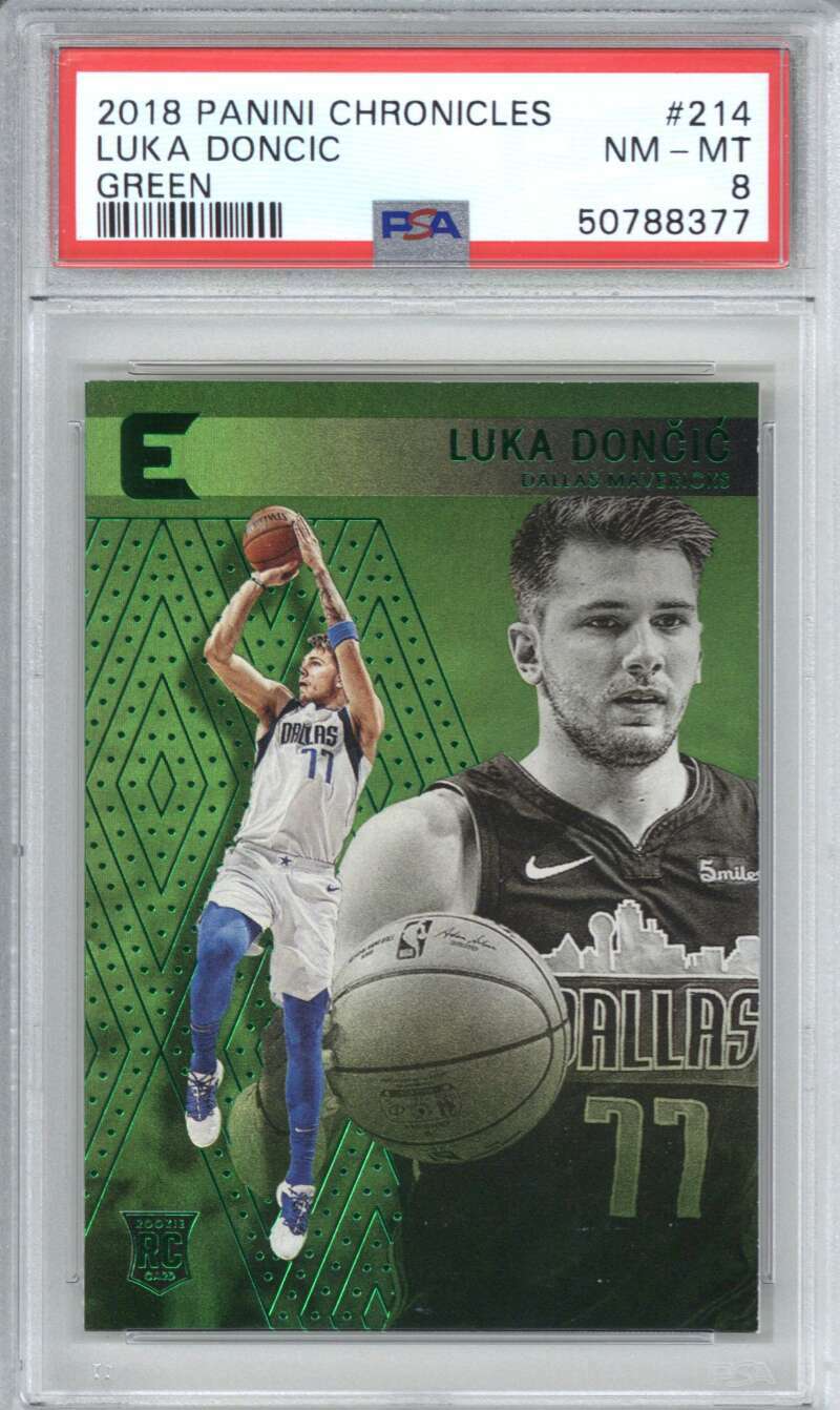 2018 Panini Chronicles 214 Luka Doncic Green PSA 8 0