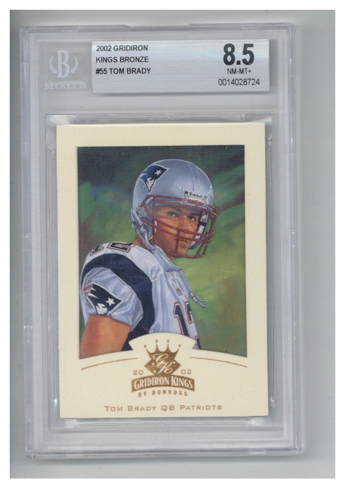2002 Gridiron Kings Bronze Tom Brady 55 BGS 8.50