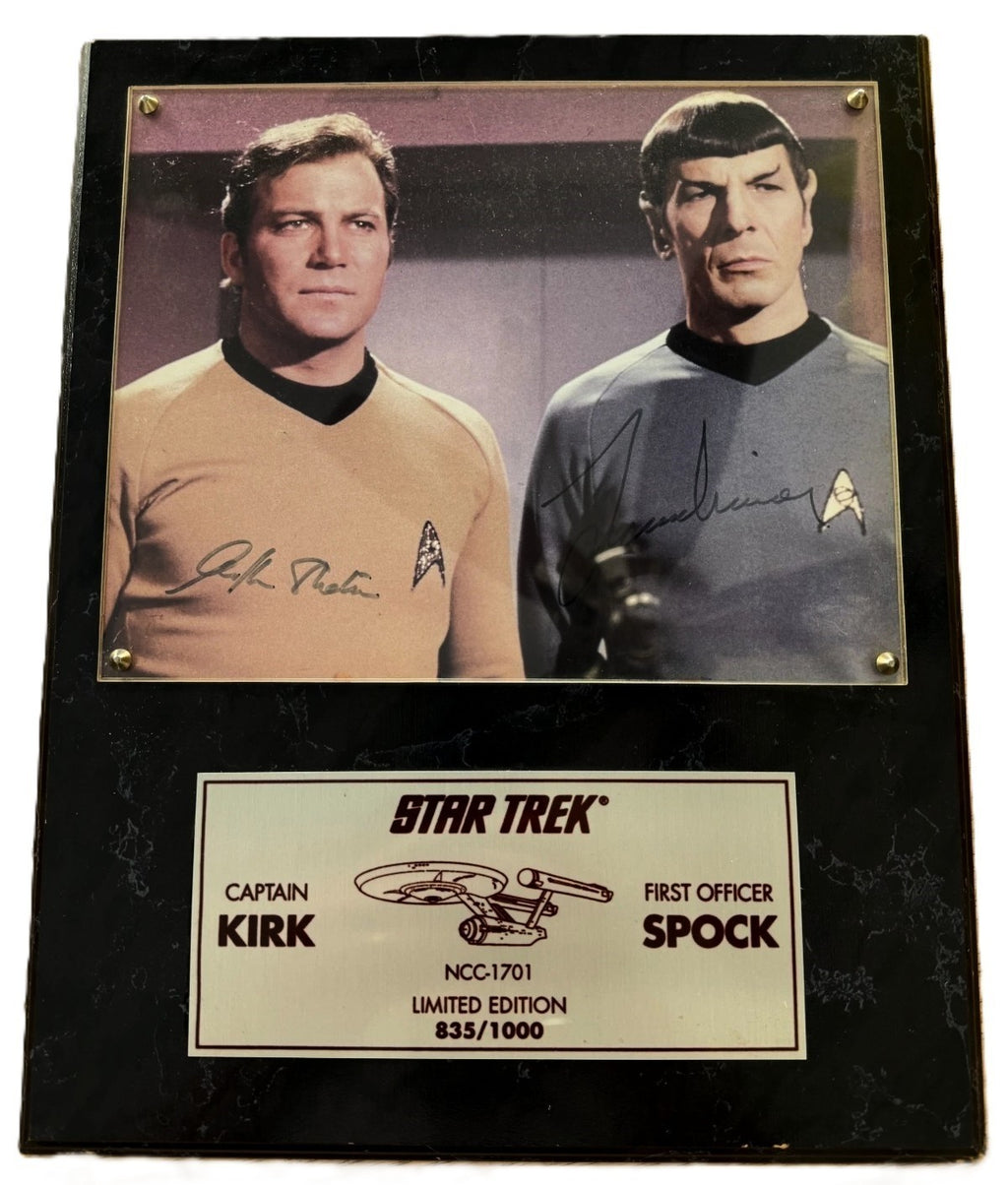 William Shatner Leonard Nimoy Signed Auto Star Trek 8x10 Color Photo Grad LOA0
