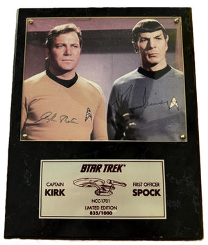 William Shatner Leonard Nimoy Signed Auto Star Trek 8x10 Color Photo Grad LOA