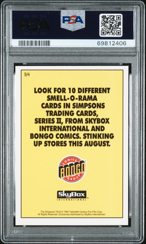 1994 Skybox Simpsons II Promo Card B4 Black Belch PSA 91