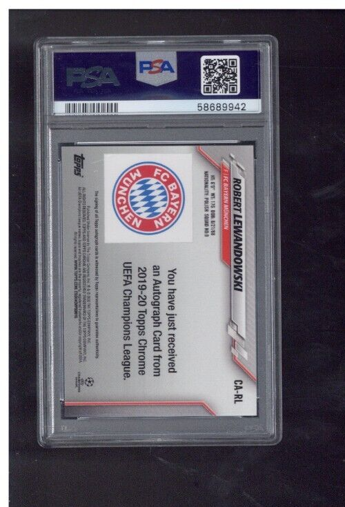 2019 Topps Chrome UCL Robert Lewandowski Auto PSA 91