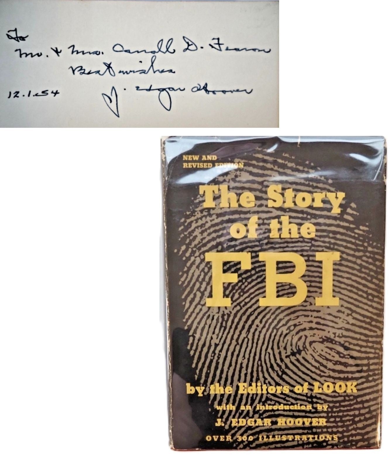 J Edgar Hoover Signed Auto The Story of the FBI Hardcover Book JSA0
