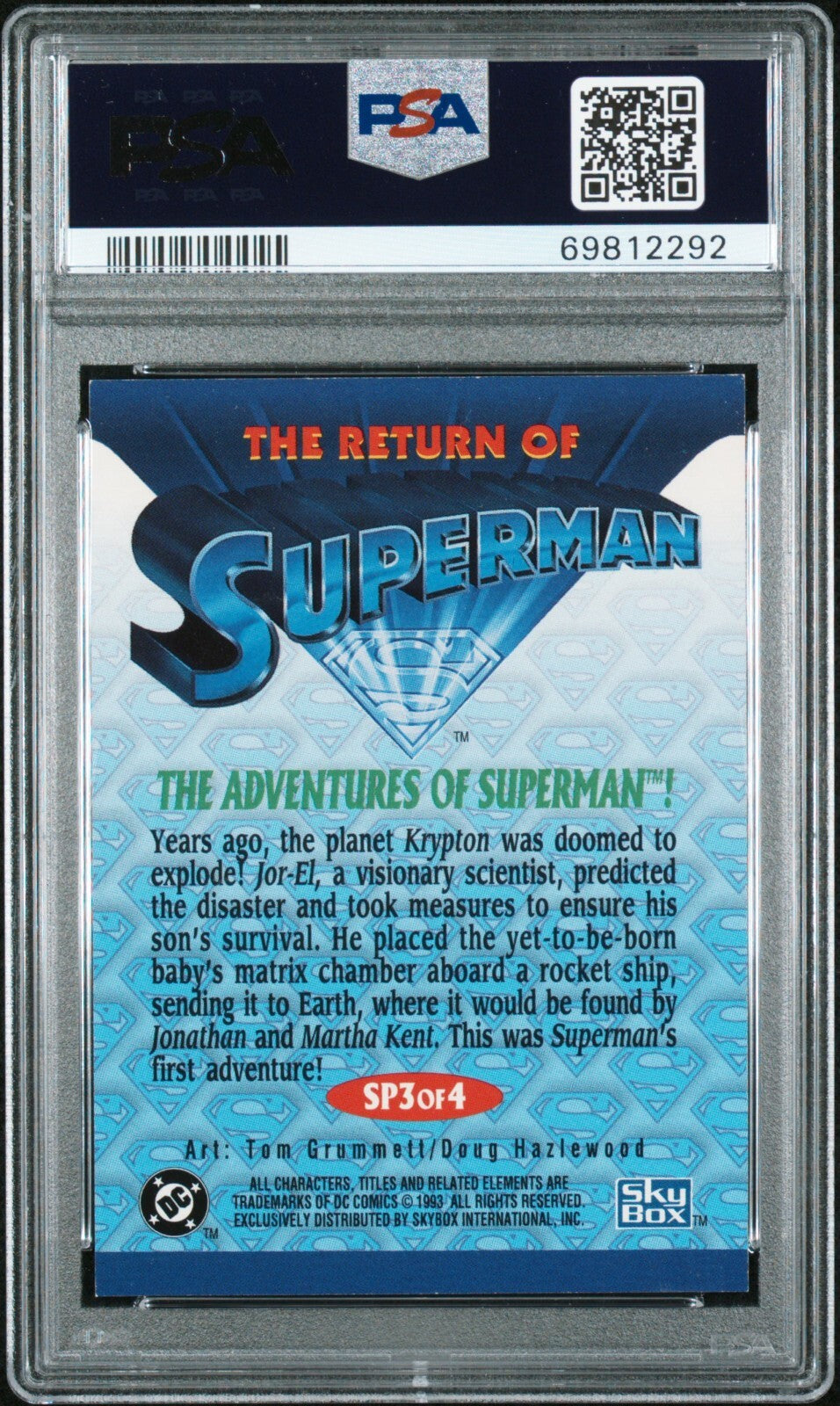 1993 Skybox the Return of Superman SP3 Superman Foil PSA 81