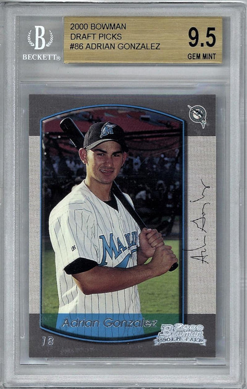 2000 Bowman Draft Picks 86 Adrian Gonzalez Beckett BGS 9.50