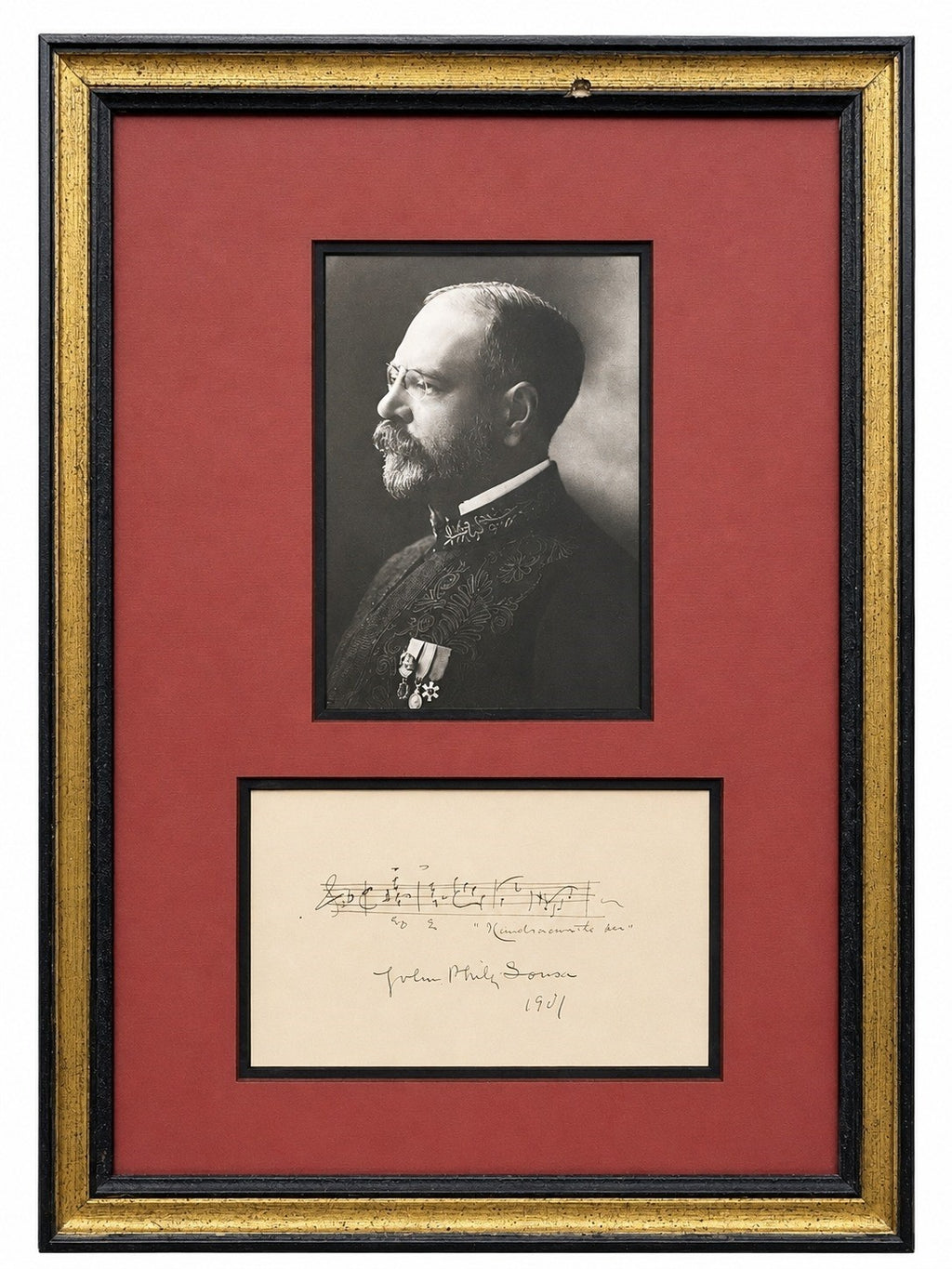 John Philip Sousa Signed Auto Hands Across the Sea Musical Note Grad Auth0