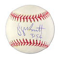 George Brett Signed OML Baseball 3154 Hits MLB Mounted Memories0