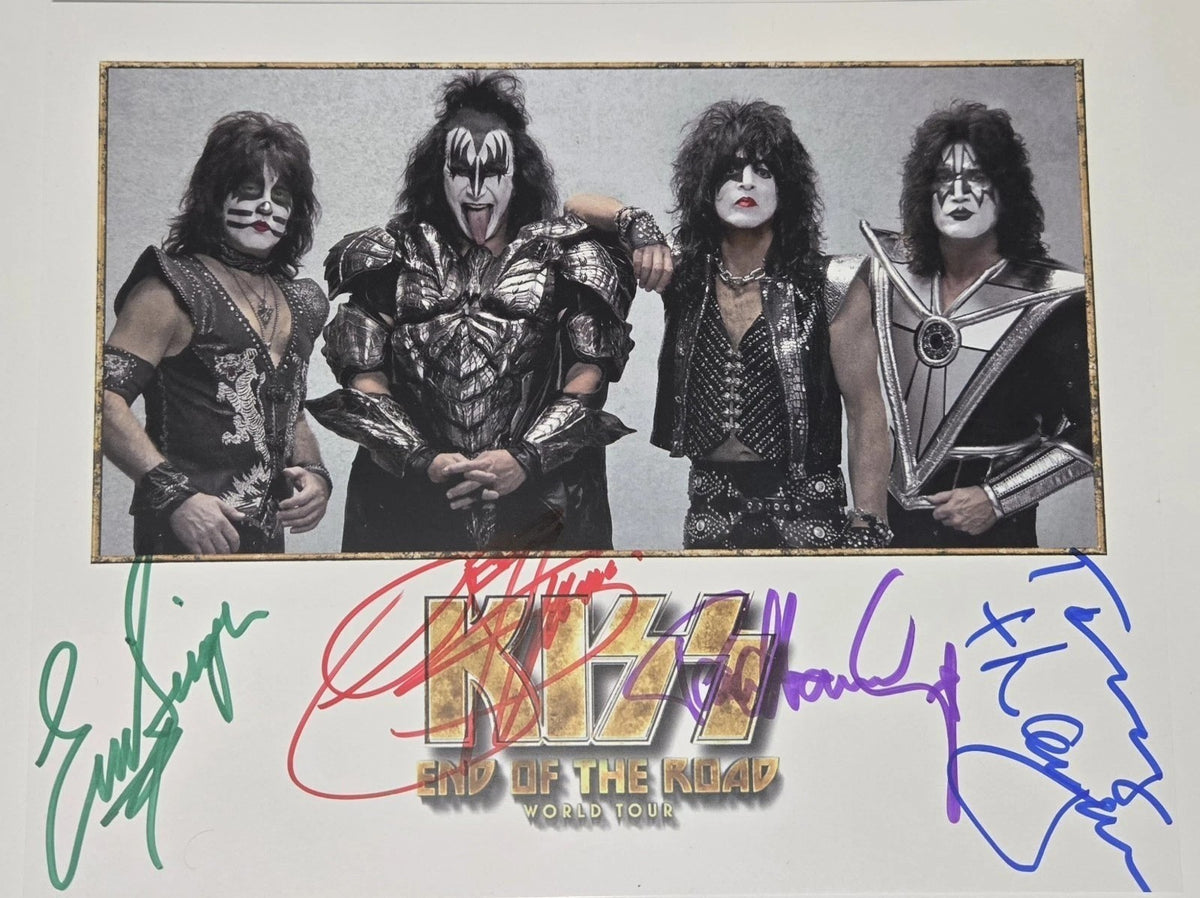 KISS Signed Auto End of the Road World Tour VIP Only 8x10 Photo Grad LOA0