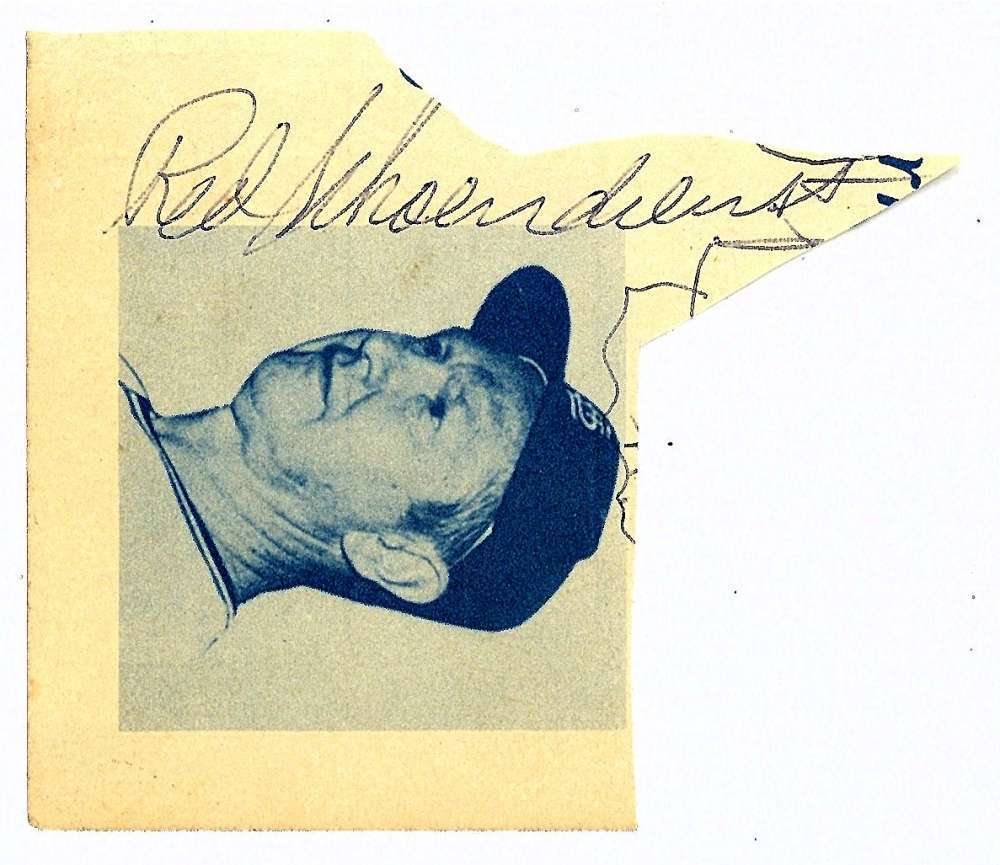 Red Schoendienst Signed Autographed 3x4 Program Photograph Beckett BAS 0